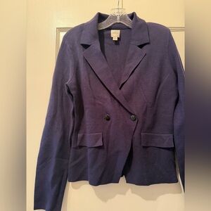 Maeve Navy Knit Blazer